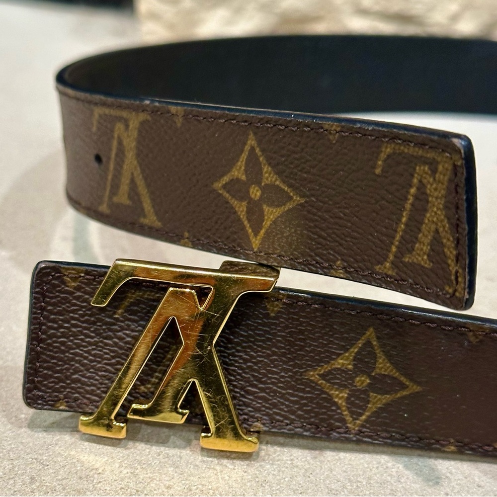 Louis Vuitton Iconic 30/75 Monogram Brown Belt, Reversible To Black - Picture 3 of 15